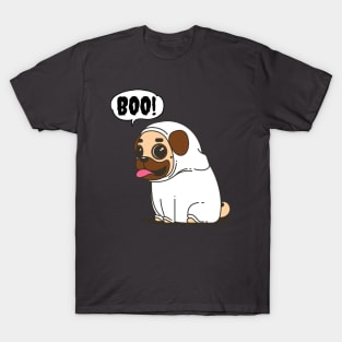 Funny Pug Ghost Halloween T-Shirt